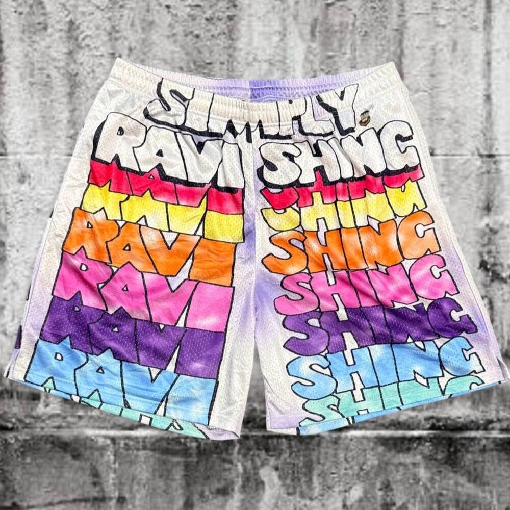 Deadstock Chalk Line Simply Ravishing WWE WWF Wrestling AOP Mesh Shorts XXXL